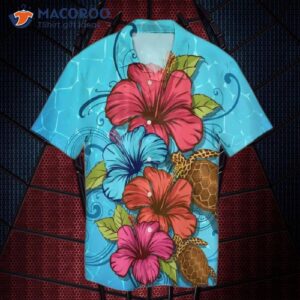 Tropical Blue Hawaiian Shirts With Flowers