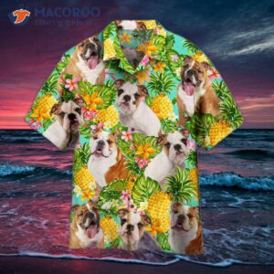 tropical bulldog hawaiian pineapple shirts 0