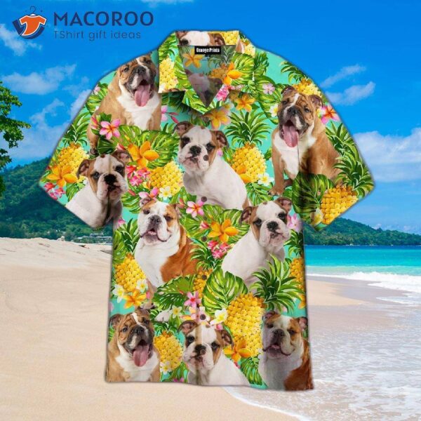 Tropical Bulldog Hawaiian Pineapple Shirts