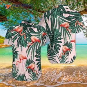 Tropical Flamingo-green-pink Hawaiian Shirts