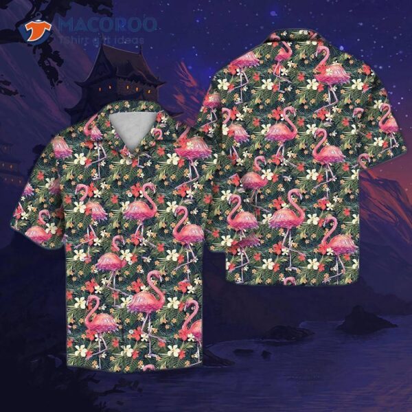 Tropical Flamingo Pink Hawaiian Shirt