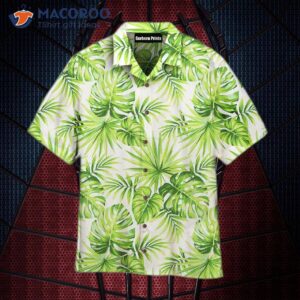 tropical floral green hawaiian shirts 0