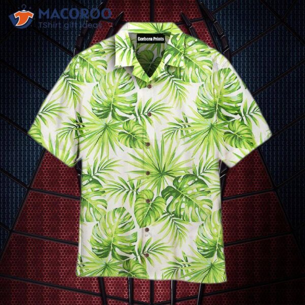 Tropical Floral Green Hawaiian Shirts