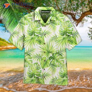 tropical floral green hawaiian shirts 1