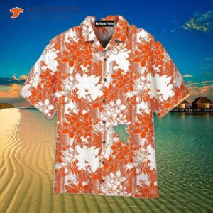 Tropical Floral Orange Hawaiian Shirts