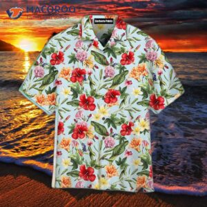 tropical flower patterned hawaiian shirts 0