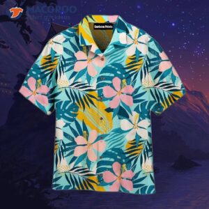 Tropical Flowers And Artistic Palm Leaves Hawaiian Shirts