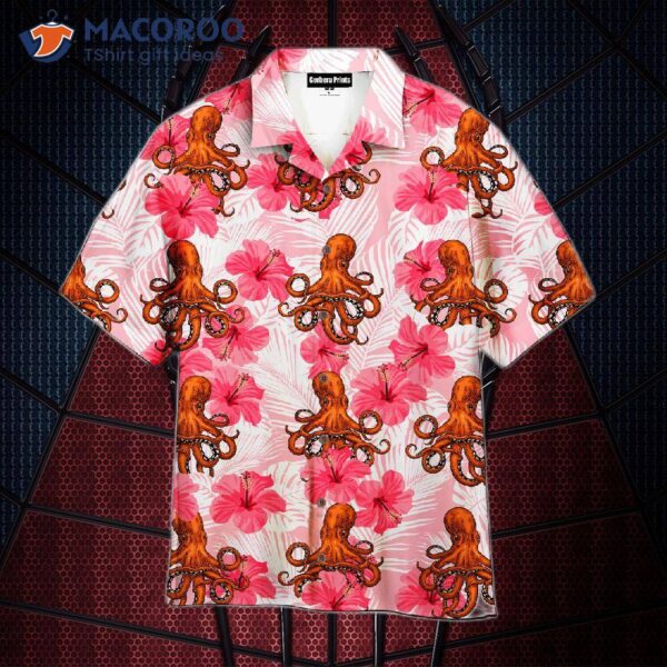 Tropical Flowers, Hibiscus, And Pink Flowers; Hawaiian Shirts.