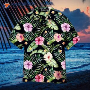 tropical flowers on green hawaiian shirts 1