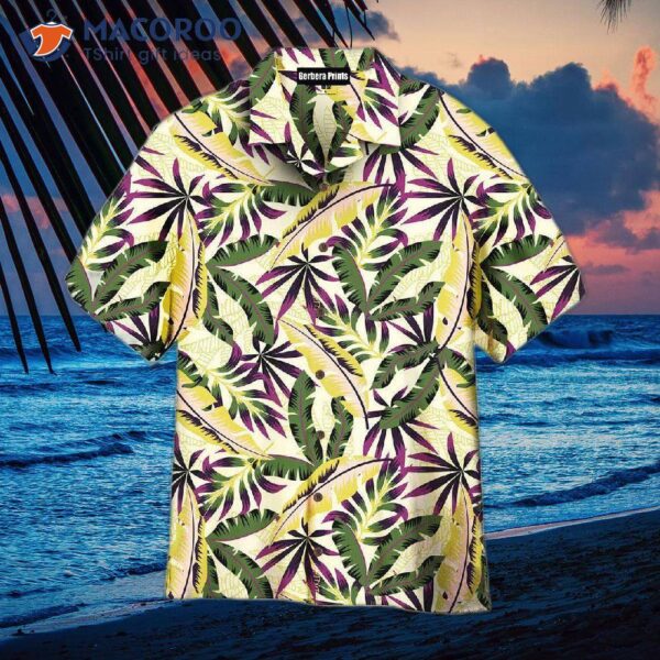 Tropical Green Leaf Hawaiian Seamless Pattern Shirts