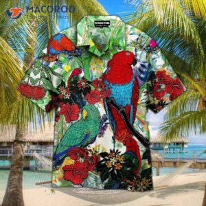 tropical hawaiian parrot bird shirt 0