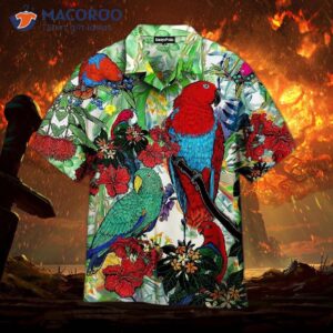 tropical hawaiian parrot bird shirt 1