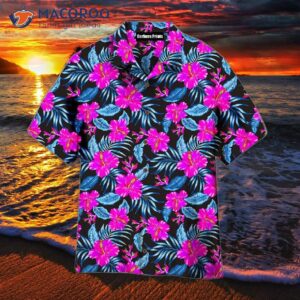 Tropical Hawaiian Shirts With Purple Hibiscus Flowers