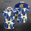 Tropical Hibiscus Wisconsin Blue Hawaiian Shirts