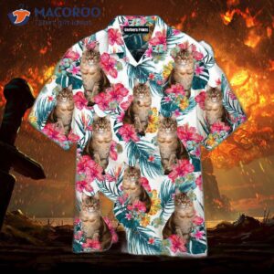 Tropical Leaves And Flowers, Maine Coon Cats Pattern, Hawaiian Shirts