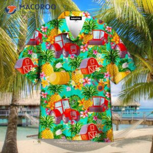 Tropical Pineapple Farmer Green Hawaiian Shirts
