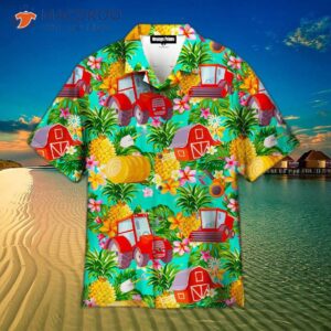 tropical pineapple farmer green hawaiian shirts 1