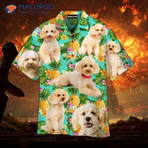 tropical pineapple patterned hawaiian dog shirts 0