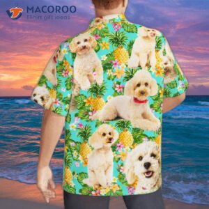 tropical pineapple patterned hawaiian dog shirts 1