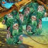 Tropical Shih Tzu Hawaiian Green Shirts