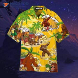 tropical style yellow hawaiian shirts 0