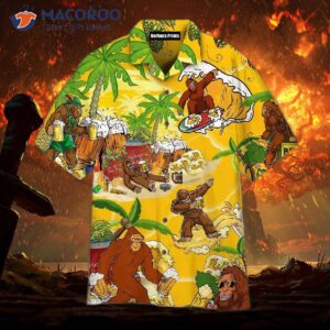 tropical style yellow hawaiian shirts 1