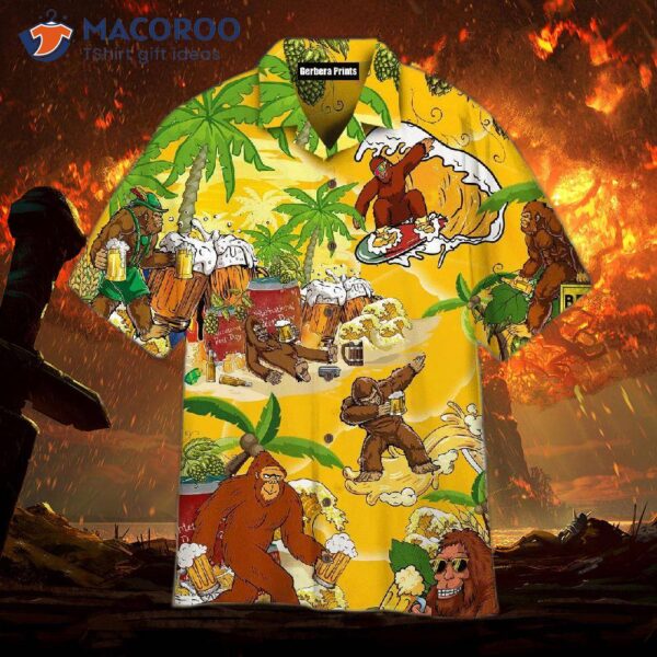 Tropical-style Yellow Hawaiian Shirts