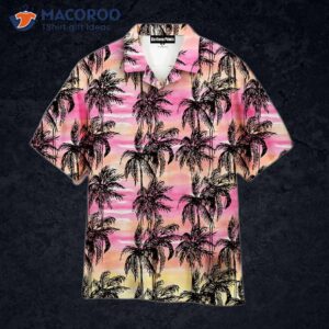 Tropical Vintage Palm Tree Pink Hawaiian Shirts