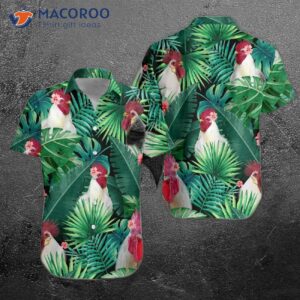 Tropical White And Green Hawaiian Shirts