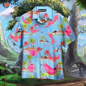 Tropical Workout Yoga Flamingo Hawaiian Shirts