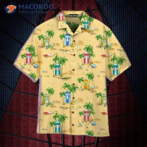 Tropical Yellow Hawaiian Beach Shirts