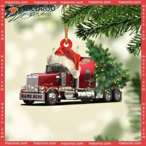 Truck-shaped Custom Christmas Acrylic Ornament