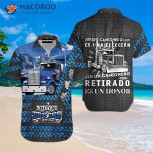 Trucker Tropical Black Hawaiian Shirts