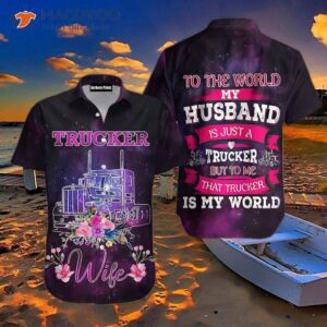 Trucker Wife Purple Hawaiian Shirts