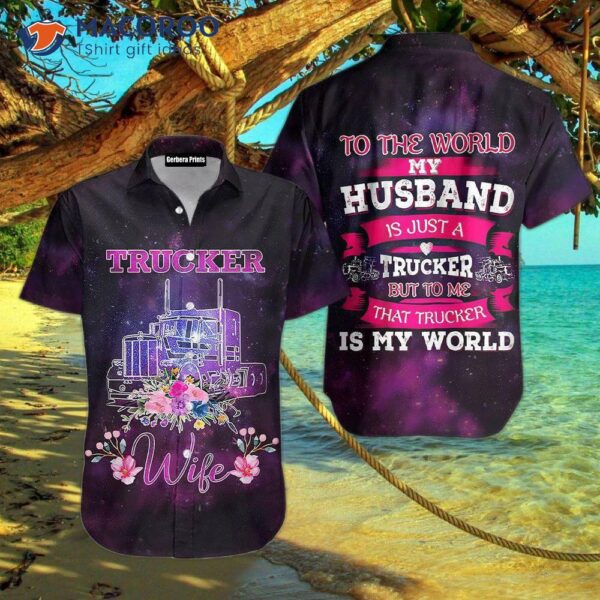 Trucker Wife Purple Hawaiian Shirts