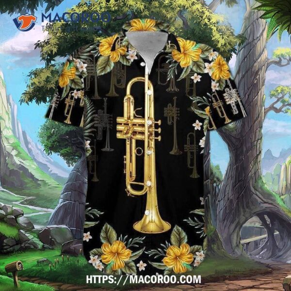 Trumpet Instrument Hawaiian Shirt