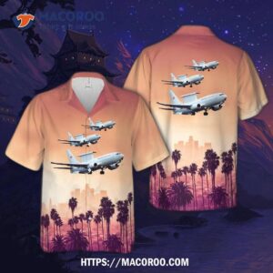 Turkish Air Force Boeing 737 Aew&c Peace Eagle (code 13-001) Hawaiian Shirt