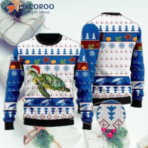 Turtle In The Ocean Ugly Christmas Sweater