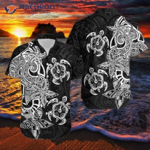 turtle polynesia black hawaiian shirts 1