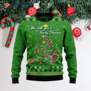 Turtle-printed Ugly Christmas Sweater