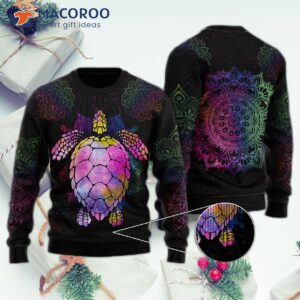Turtle-purple Mandala Ugly Christmas Sweater