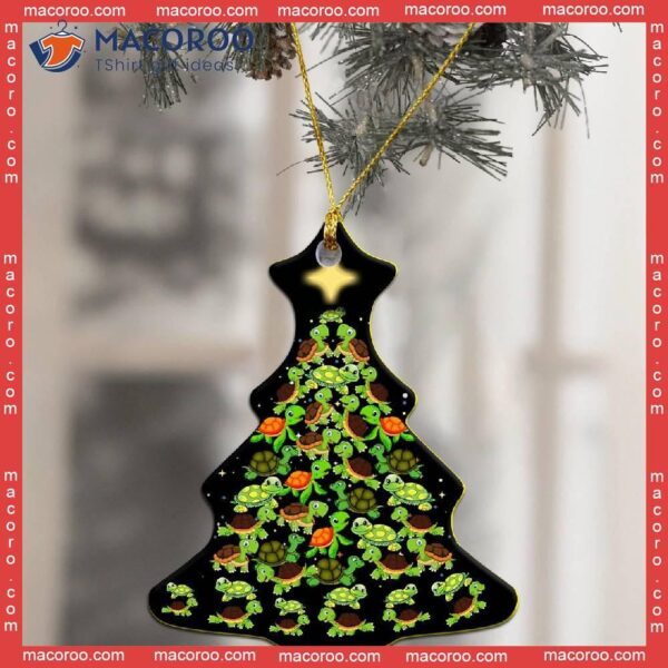 Turtle-shaped Custom Ceramic Christmas Tree Acrylic Ornament