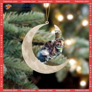 Turtle Sitting On The Moon Hanging Flat Custom-shaped Christmas Acrylic Ornament