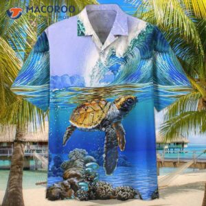 Turtle Tropical Blue Hawaiian Shirts