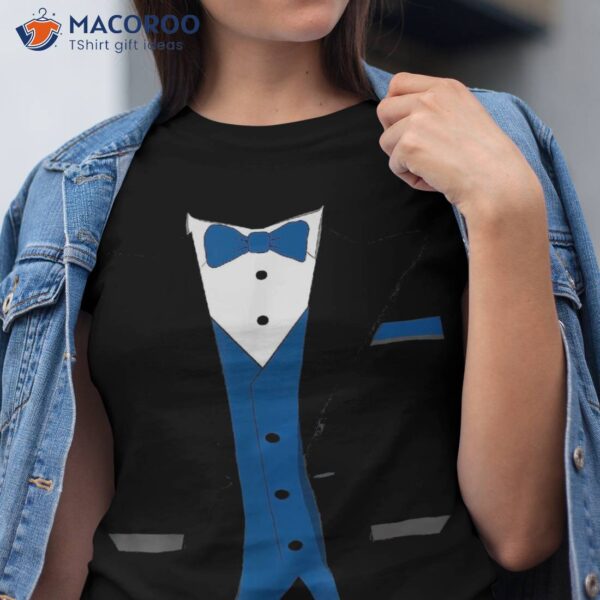 Tuxedo Halloween Wedding Groom Costume Blue Funny Shirt