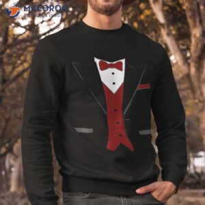 tuxedo shirt halloween wedding groom funny red costume tee sweatshirt