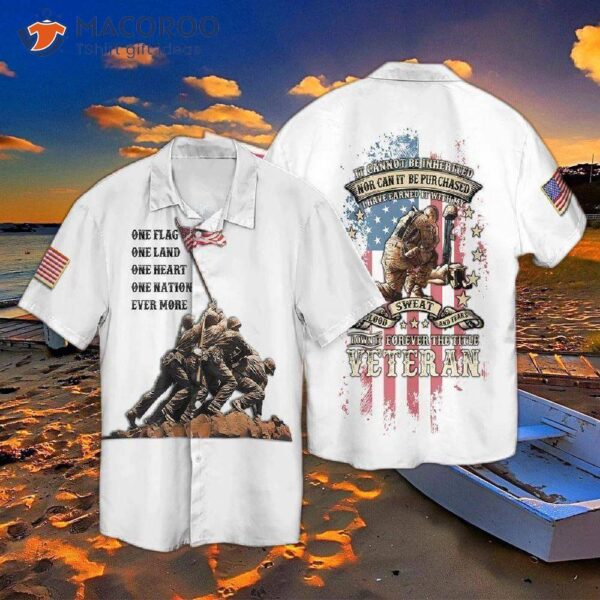 U.s. Army Veteran One Nation White Hawaiian Shirts