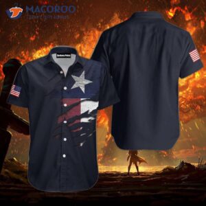 U.s. Texas Flag Black Hawaiian Shirts