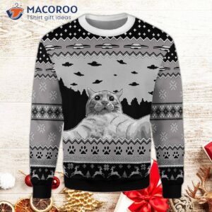 Ufo Cat Ugly Christmas Sweater