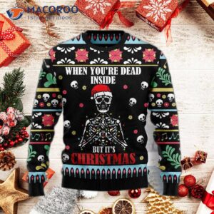 Ugly Christmas Sweater With A Skull Inside